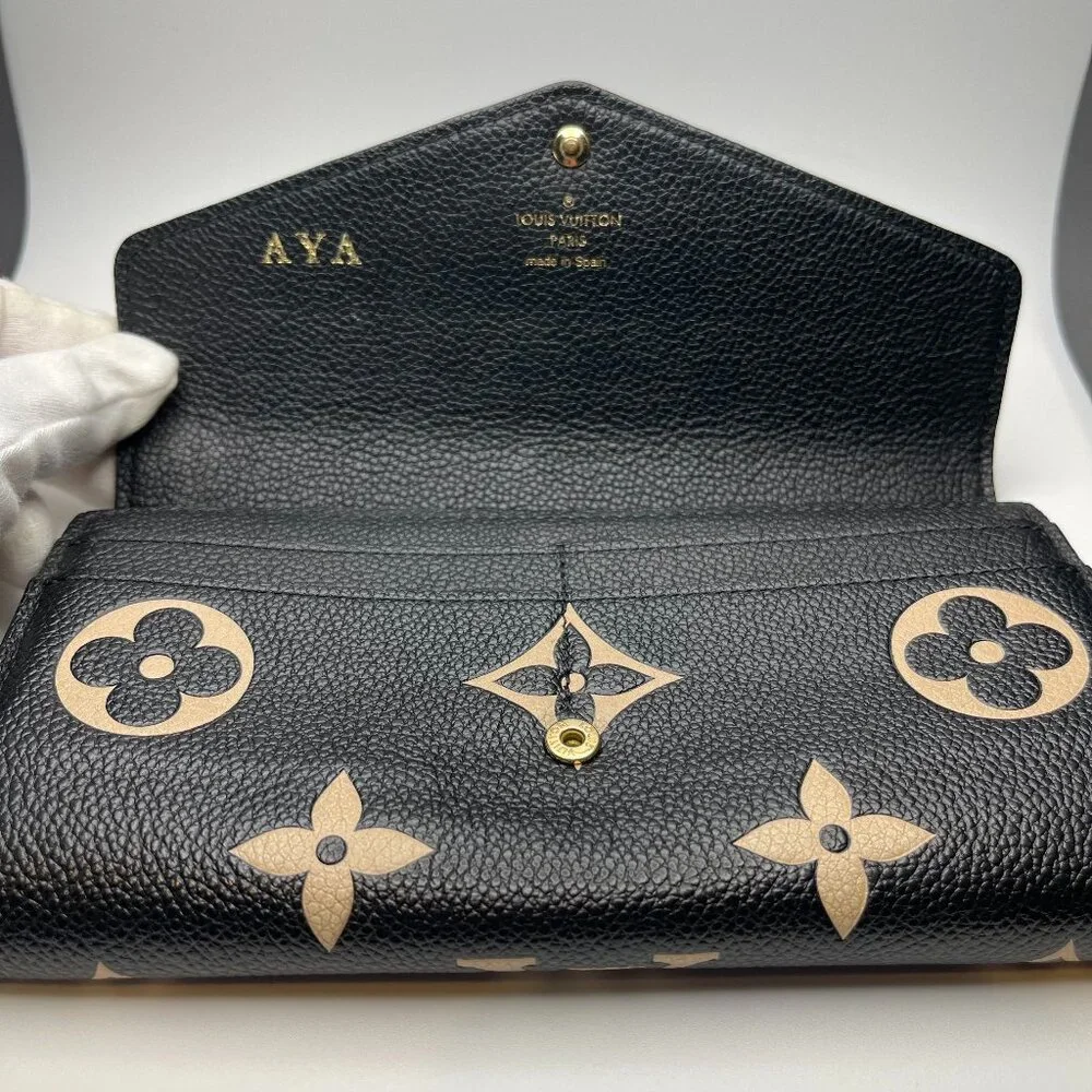LOUIS VUITTON RFID Bicolor Monogram Empreinte Leather Sarah Wallet - Preowned - Picture 5 of 16